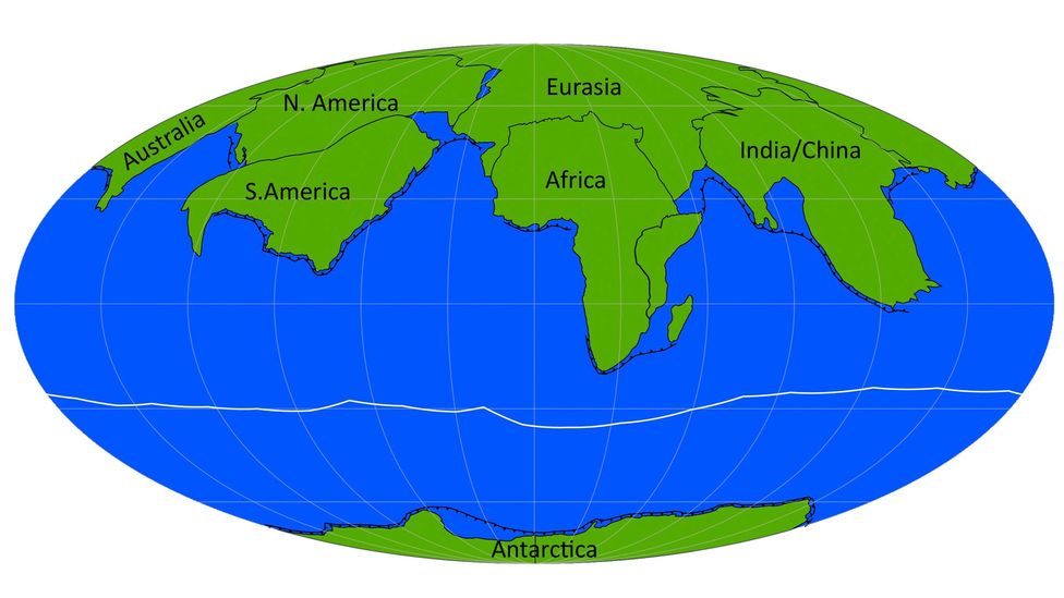 If Amasia forms, it'll be because the continents drifted northwards (Credit: Davies et al)