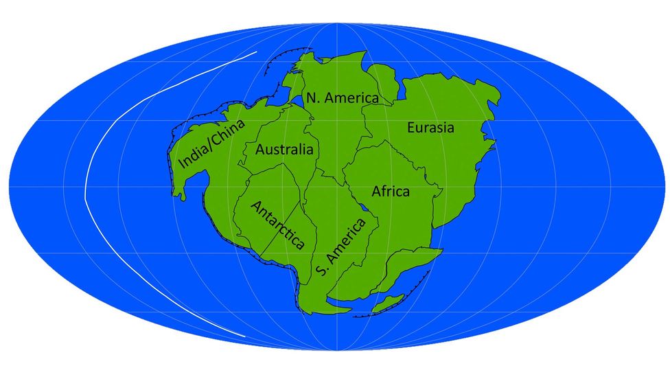 Aurica, the supercontinent that could form if the Atlantic and Pacific closed (Credit: Davies et al)