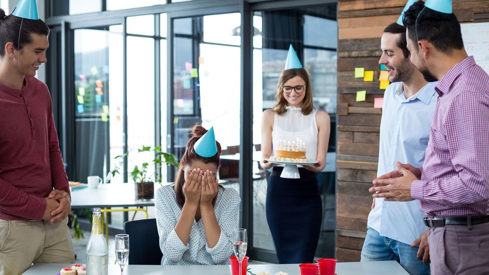 Workers who've long bristled at compulsory work events, like birthday celebrations, are breathing a sigh of relief in a changed work world (Credit: Getty Images)