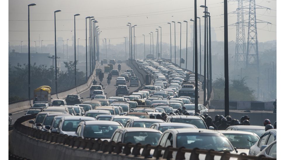 Building roads encourages more people to use them, meaning congestion is virtually impossible to solve just by increasing road capacity (Credit: Hindustan Times/Getty)