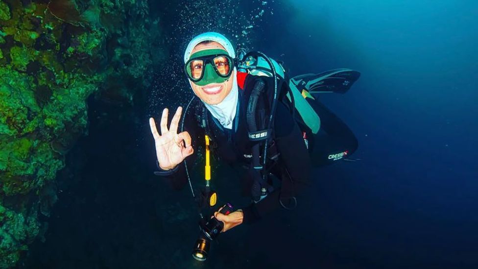 Wa'ed Alma'aytah was the first female dive instructor in Jordan (Credit: Phoebe Smith)
