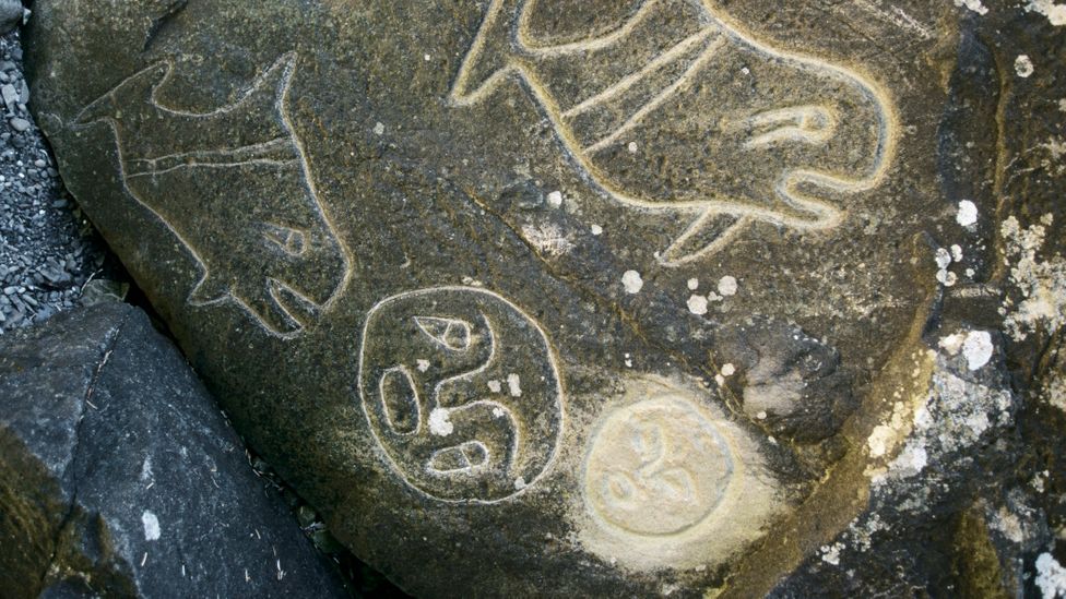 Makan petroglyphs can still be seen at Wedding Rocks, just south of the Ozette archaeological site (Credit: Natalie Fobes/Getty Images)