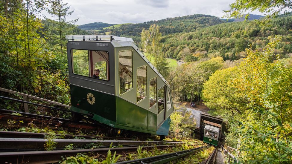 As a tank at the top of the funicular railway filled with water, one at the bottom was emptied; gravity did the rest (Credit: Centre for Alternative Technology)