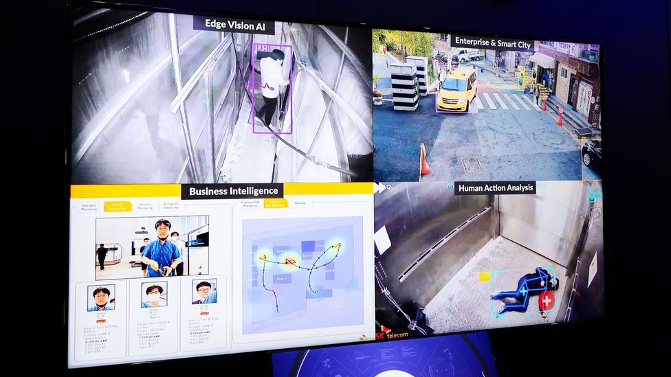 A prototype facial recognition technology demostrates how it could be used to detect people in distress (Credit: Getty Images)