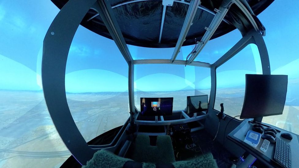 Nowadays, would-be airship pilots can train in a flight simulator which mimics the aircraft’s handling qualities (Credit: LTA)