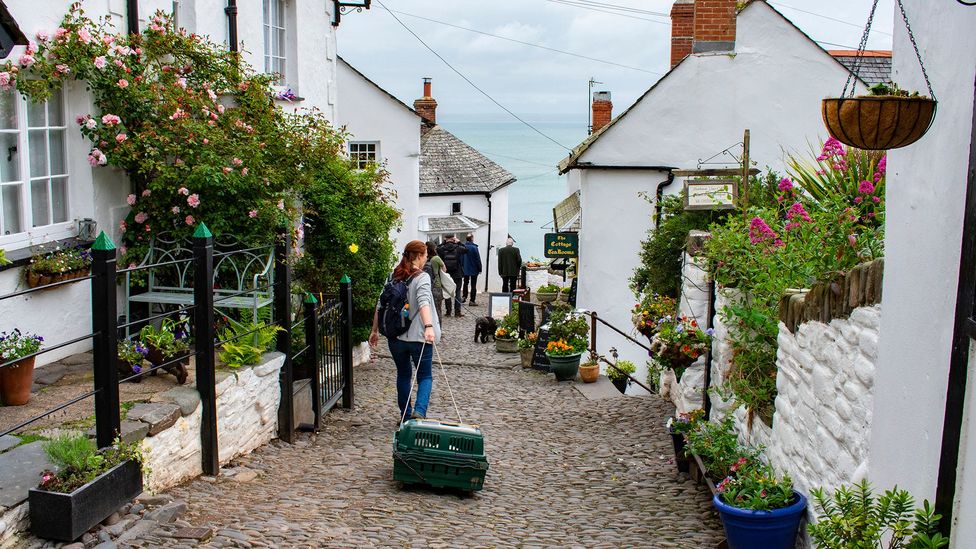 Almost anything cumbersome gets sledged into Clovelly – even pets (Credit: Amanda Ruggeri/BBC)