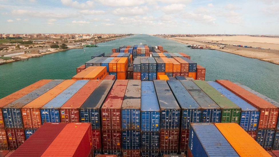 If ships become bigger, they may not be able to use waterways such as the Suez Canal (Credit: Camille Delbos/Art In All of Us/Getty Images)