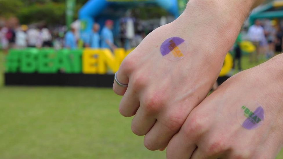 UV detection stickers can remind people to reapply sunscreen (Credit: Queensland University of Technology)