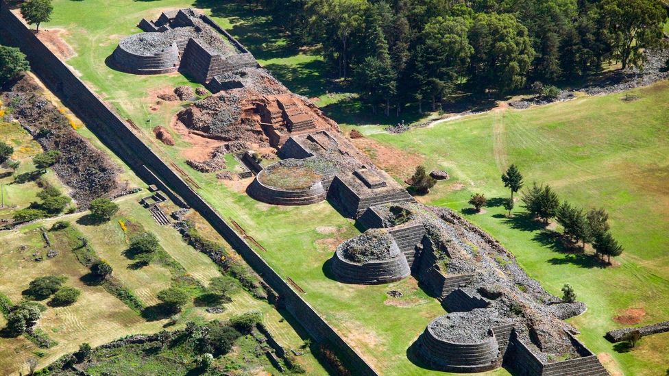 The yácatas of Tzintzuntzan are uniquely round and made of volcanic stone – perhaps the most intact relics of the P'urhépechas (Credit:Brian Overcast / Alamy Stock Photo)