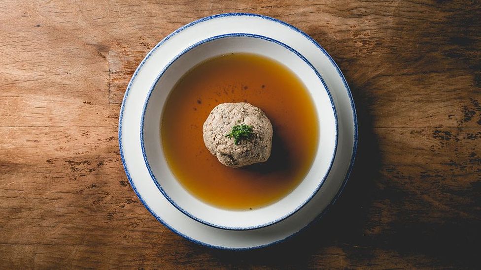 Home-made meat broth with matzo ball (Credit: Rosenstein Restaurant)