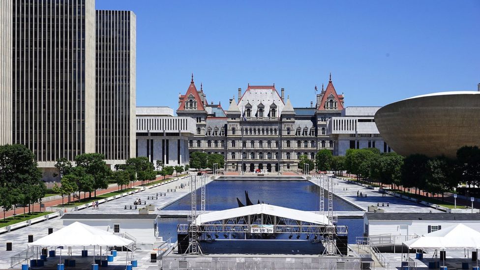 Empire State Plaza includes the French chateau-styled state capitol building, the New York State Museum and the performing-arts venue The Egg (Credit: John Garay)