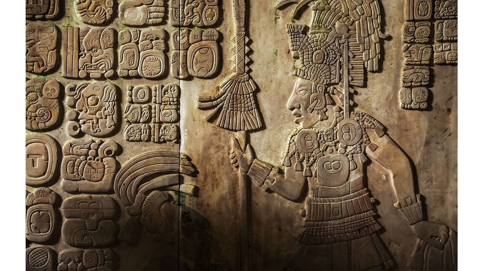 Mayan hieroglyphics in Palenque, Mexico (Credit: Diego Cupolo/NurPhoto via Getty Images)