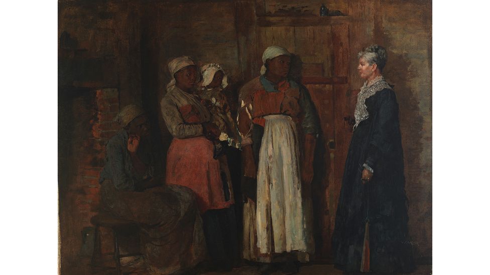 Through paintings like A Visit from the Old Mistress, Homer depicted black people in a more nuanced way than other artists of the era (Credit: Smithsonian American Museum of Art)