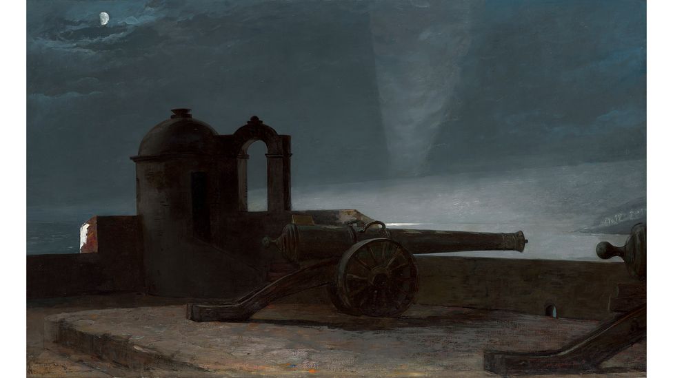 Homer's paintings also explored the imperialist ambitions of the US, such as with Searchlight on Harbor Entrance, Santiago de Cuba (Credit: The Metropolitan Museum of Art)