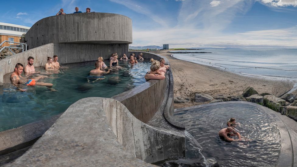 Guðlaug baths in Iceland incorporates two pools, one heated geothermally by a hot spring (Credit: Ragnar Th Sigurðsson/ Guðlaug /Basalt)