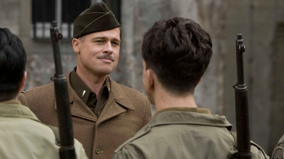 As Aldo Raine in Inglourious Basterds, Pitt brought a whiff of humour and absurdity to the film (Credit: Universal Pictures)
