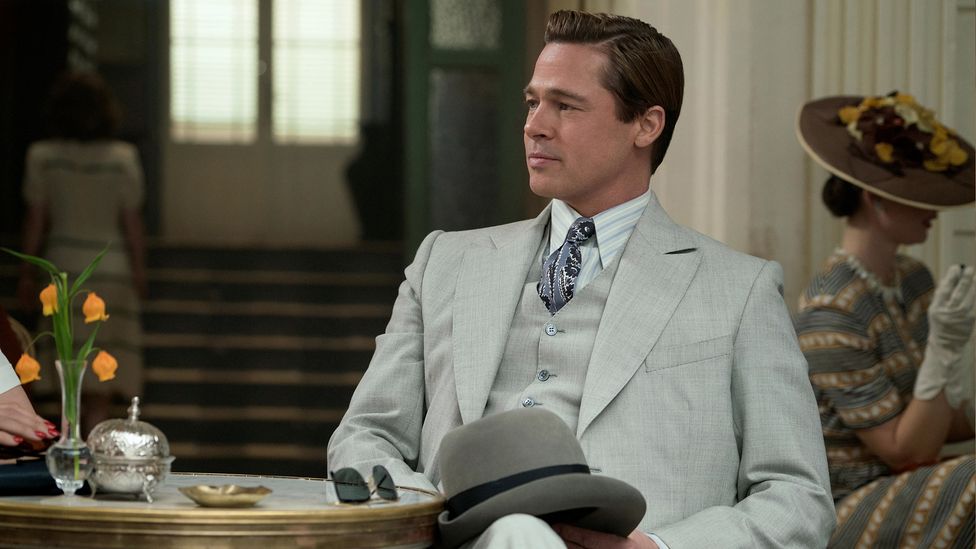 Pitt leaned into the movie-star type in Robert Zemeckis's old-fashioned World War Two romance, Allied (2016) (Credit: Alamy)