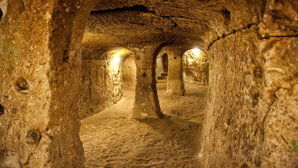 Derinkuyu is made up of 18 levels of tunnels that burrow more than 85m underground (Credit: RalucaHotupan/Getty Images)