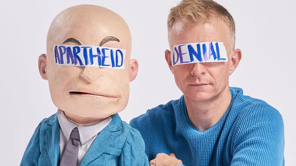 Ventriloquist Conrad Koch is using his puppet Chester Missing to interrogate his white privilege in his new show White Noise (Credit: Stan Kaplan)