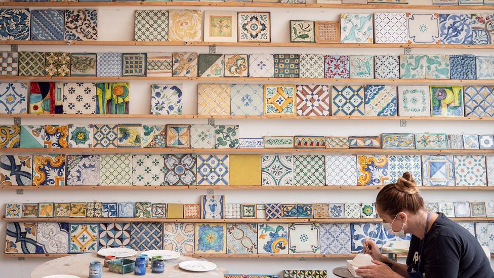 Travellers can visit the studio and furnace of ceramist Giovanni D'Angelo, who has been crafting tiles for more than three decades (Credit: The Heart of Sicily)
