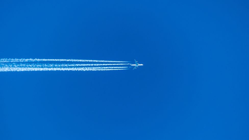 Scientists warn that the heat-trapping effect of contrail clouds could triple by 2050 if no action is taken to curb aircraft emissions (Credit: Getty Images)