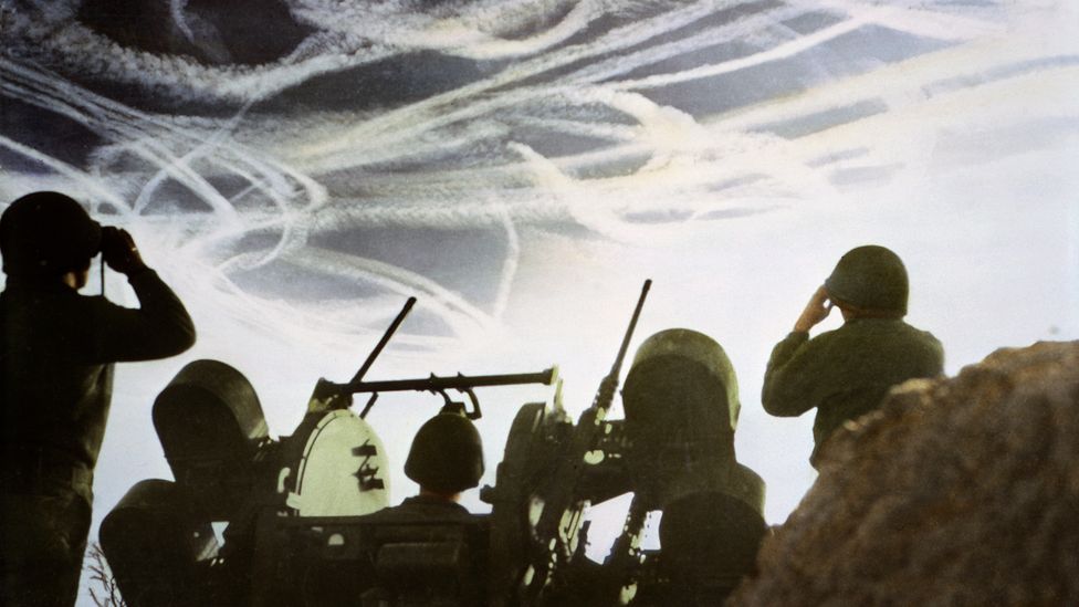 Contrails were first viewed as an issue during World War Two because they made aircraft visible (Credit: Alamy)
