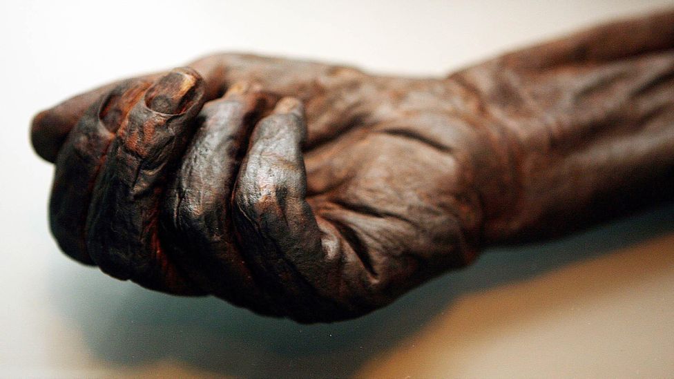 Well-preserved bodies dating from the Iron Age have been found across Europe, including the remains of Oldcroghan man (pictured) in Ireland (Credit: Alamy)
