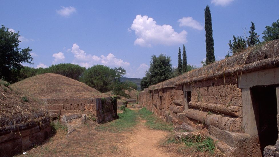 At Etruscan necropolises such as Cerveteri, tombs were filled with gold, food and clothing for safe passage into the afterlife (Credit: Franz-Marc Frei/Getty Images)