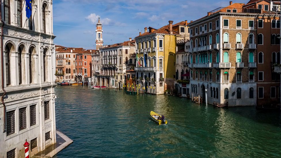 Wave-related water damage that has affected 60% of the Venetian buildings that line the Grand Canal (Credit: F.Bienewald/Getty Images)