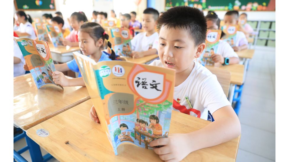 A classroom in China, where short-sightedness has been on the rise among children and teens (Credit: Getty Images)
