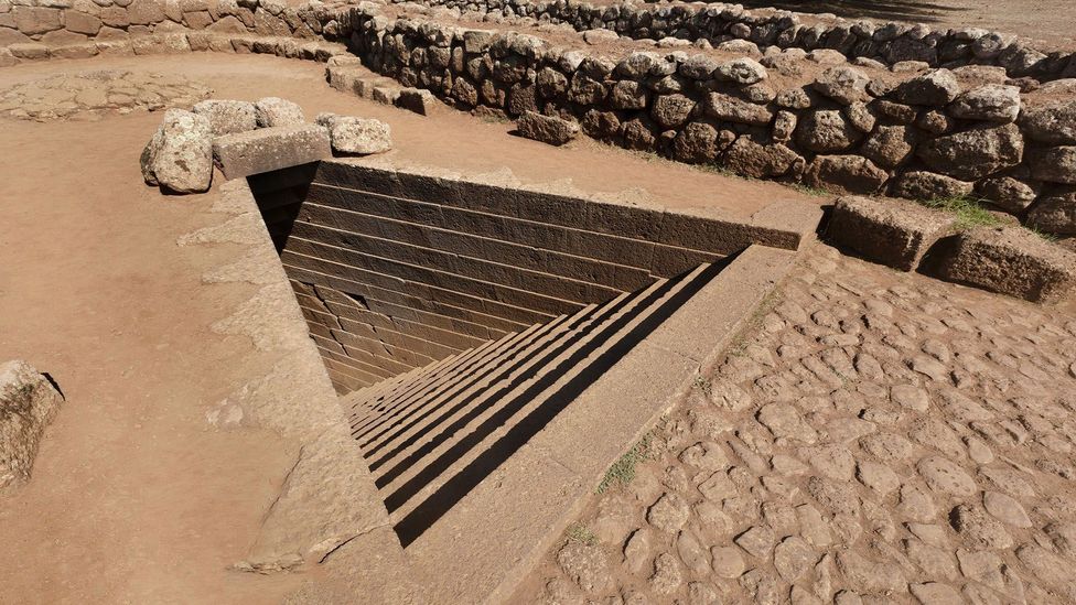 The nuraghi builders also constructed sacred wells, like the immaculately carved one at Santa Cristina (Credit: Andrea Raffin/Alamy) The nuraghi builders also constructed sacred wells, like the immaculately carved one at Santa Cristina (Credit: Andrea Raffin/Alamy)