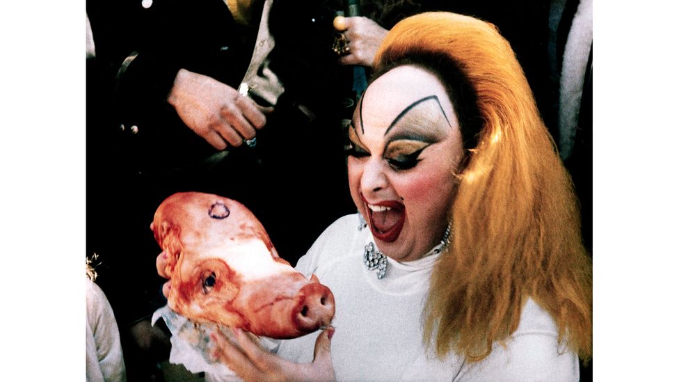 John Waters' Pink Flamingos – and his star Divine – raised the bar for gross-out sequences (Credit: Alamy)