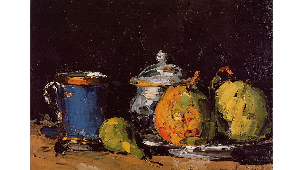 Cézanne's Sugar Bowl, Pears, and Blue Cup (1865-70) is a conventional depiction of a still life (Credit: Alamy)