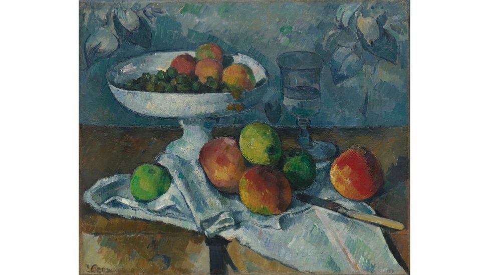 Still Life with Fruit Dish (1879-80) appears to be painted from a roving gaze, rather than one consistent angle (Credit: Museum of Modern Art)