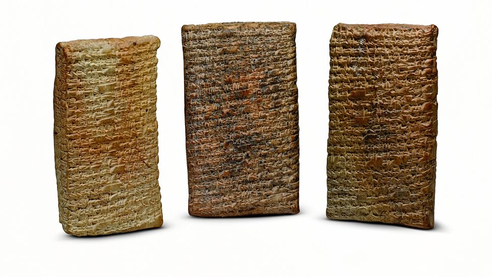 Enheduanna's writings are inscribed on to clay in cuneiform (Credit: The Yale Babylonian Collection/ Photo by Klaus Wagensonner)