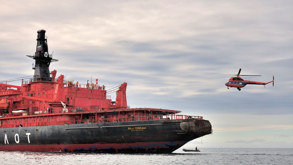 The 50 Let Pobedy ship can sail nonstop for nearly six years without refuelling (Credit: David De Vleeschauwer)