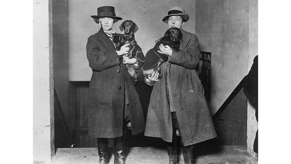 Hall was with her partner Una Troubridge for many years; the two collected Dachshunds (Credit: Getty Images)
