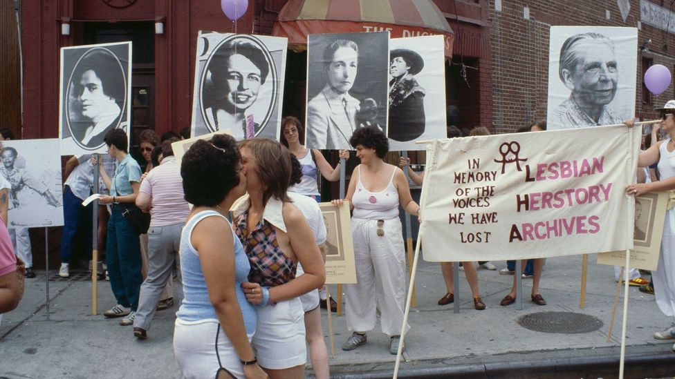 Hall's legacy endured – her photo appeared in a 1982 Pride Parade in New York City (Credit: Getty Images)