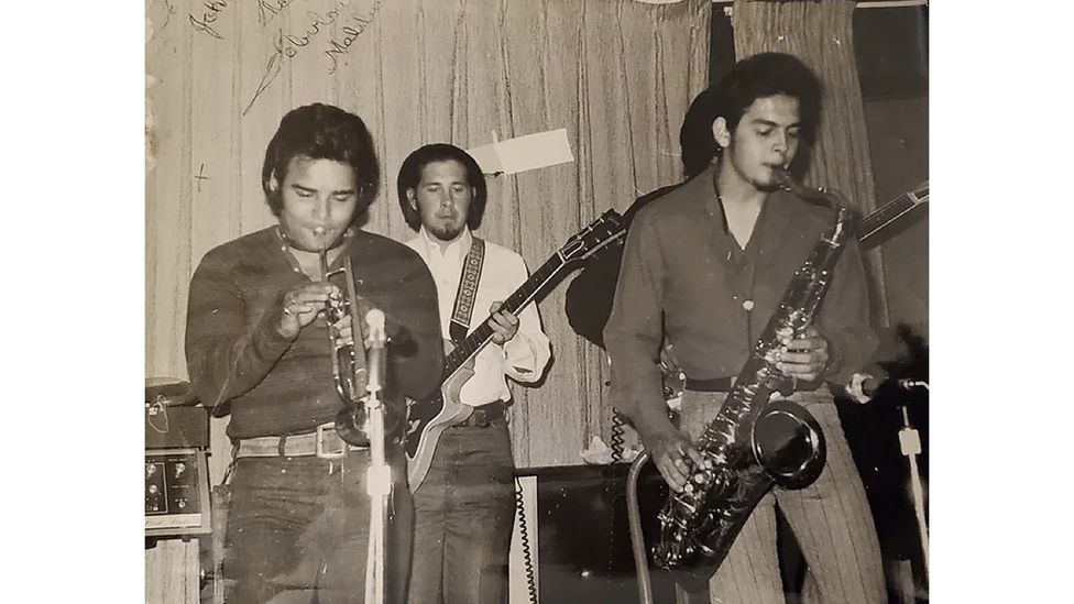 Singer-songwriter Richard Bean (pictured on saxophone) wrote Suavecito while at high school in San Francisco (Credit: Courtesy of Richard Bean)