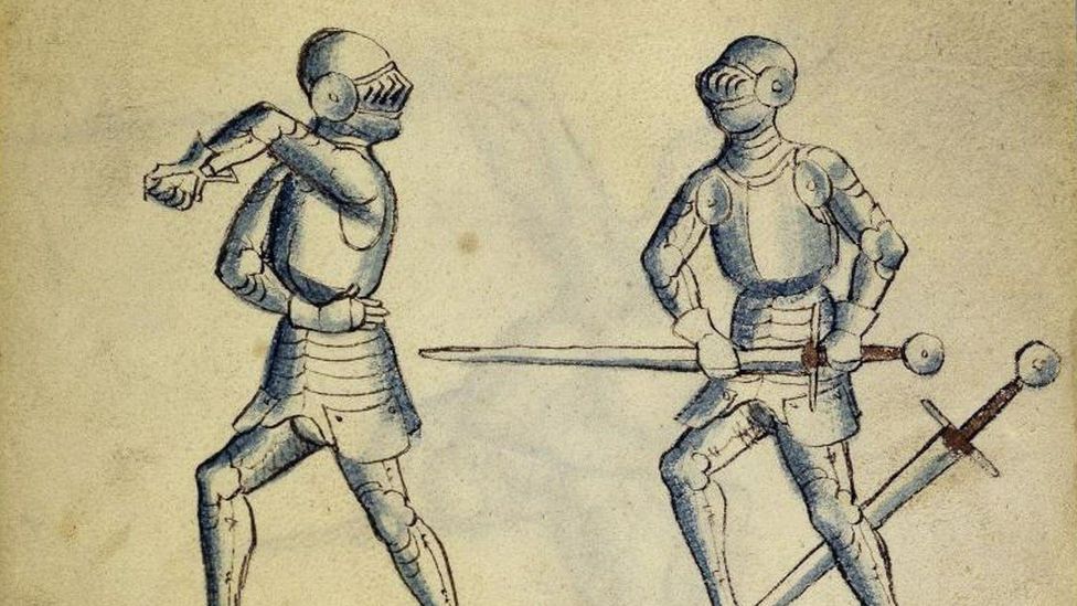 european sword fighting stance