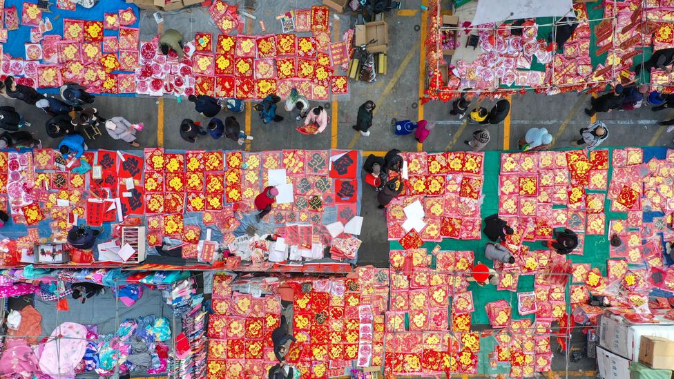People shopping for Chinese New Year in Qingdao, China (Credit: Getty Images)