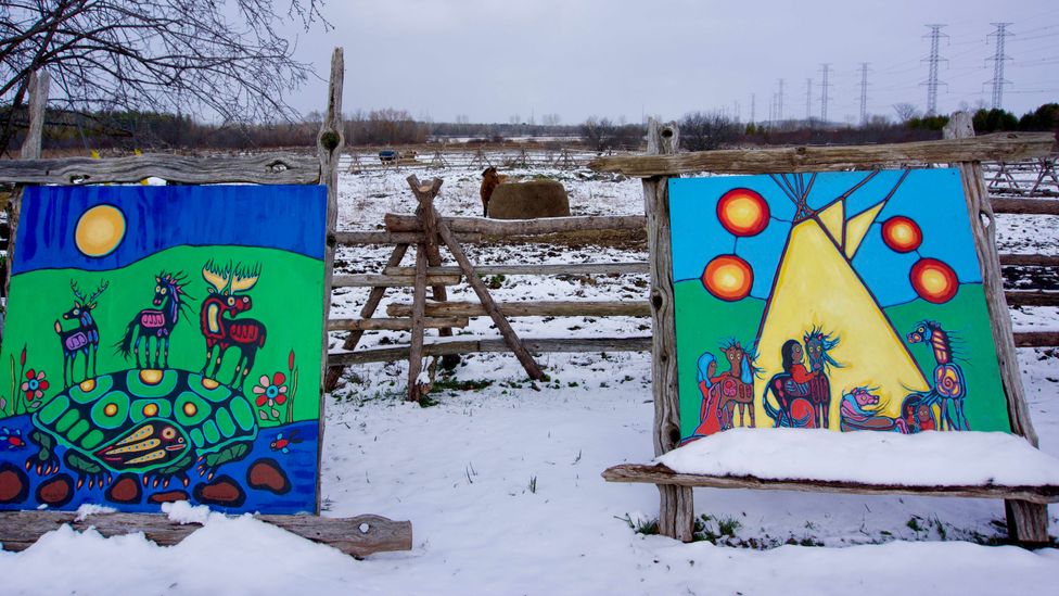 Rhonda Snow's artwork is on display at Mādahòkì Farm (Credit: Karen Gardiner)