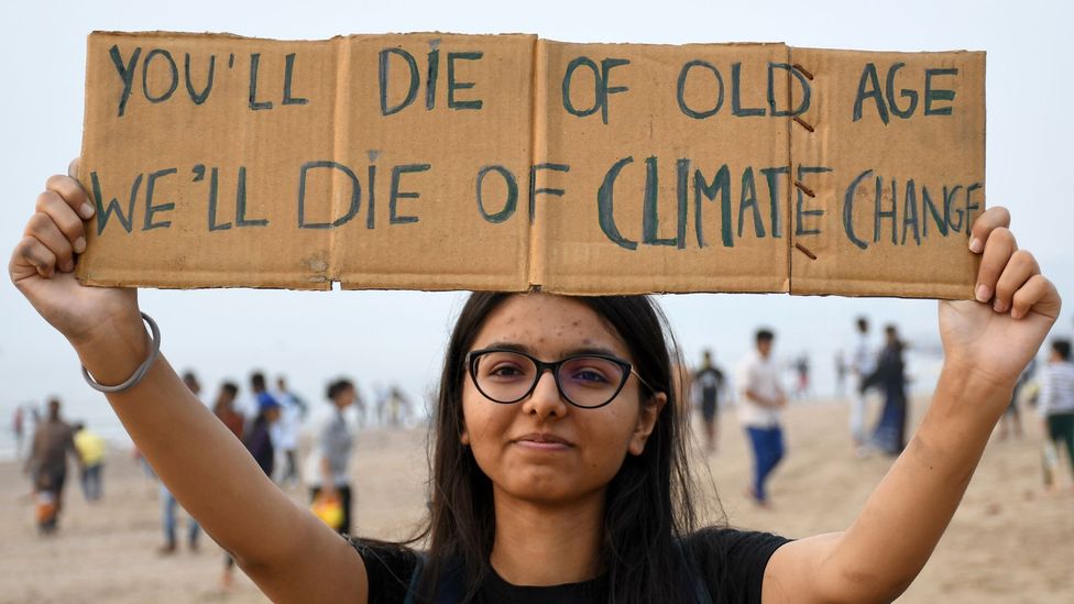A Fridays For Future protestor in Mumbai, India (Credit: Ashish Vaishnav/Getty Images) A Fridays For Future protestor in Mumbai, India (Credit: Ashish Vaishnav/Getty Images)