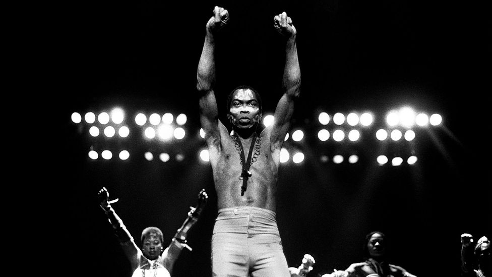 Kuti was known as an incredible performer; Paul McCartney said that he and Africa 70 'were the best band I’ve ever seen live' (Credit: Getty Images)
