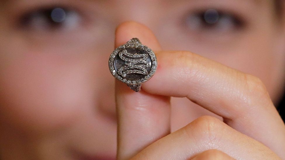 A tiny pinky ring, monogrammed in diamonds, that was owned by Marie Antoinette was auctioned in 2018 (Credit: Alamy)