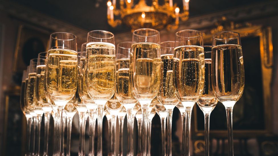 Glasses filled with Champagne