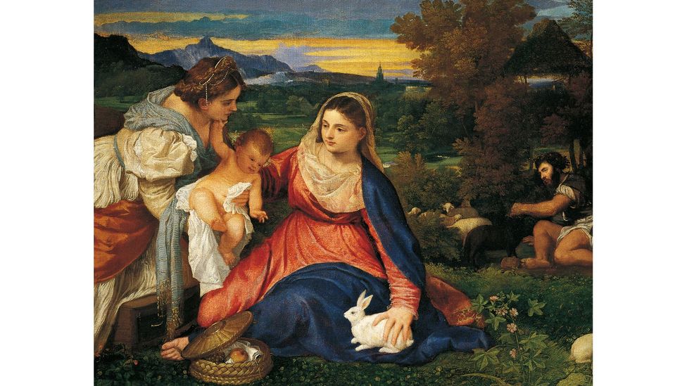 In The Madonna of the Rabbit (1520-30) by Titian, a bunny symbolises chastity (Credit: Getty Images)