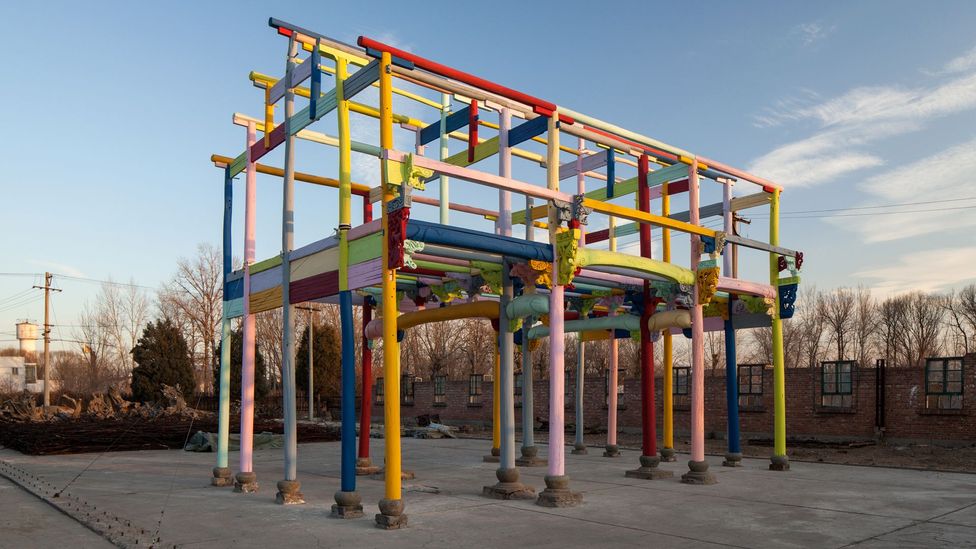 Ai's Coloured House is displayed outside the main exhibition space at the Design Museum (Credit: Courtesy of Ai Weiwei Studio)