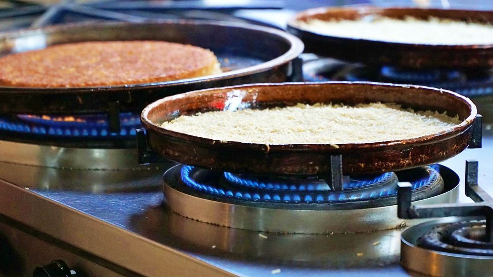 Stoves have a unique mechanism for rotating künefe to ensure even cooking (Credit: YONCA60/Getty Images)