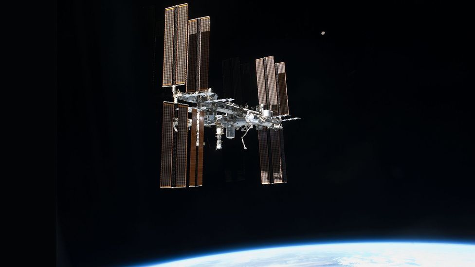 The International Space Station in orbit above the Earth in 2011 (Credit: Nasa)